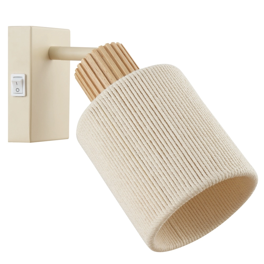 Wandlicht Arlo Sand braun mit Holz und Schalter Brilliant 4004353477034