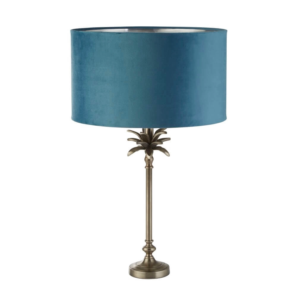 Tischlampe Palm Gold mit blauem Farbton Searchlight 5053423257525