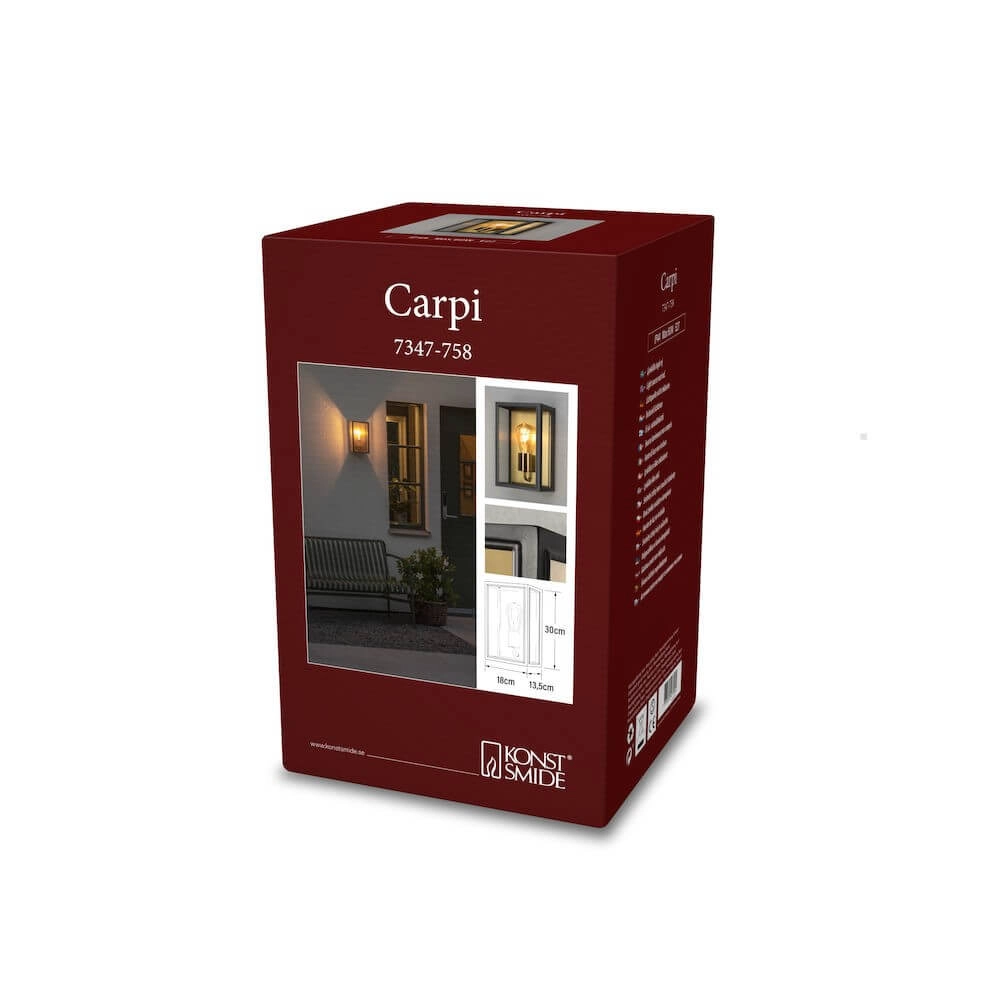 Außenlampe Carpi schwarz mit gold KonstSmide 7318303477584