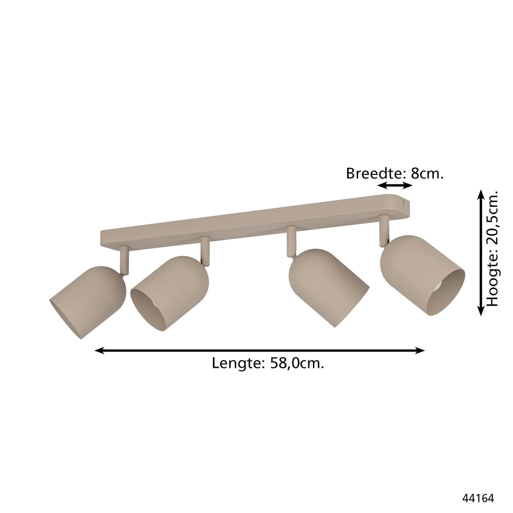Design-Deckenstrahler Tilston 4-hell sandbraun Eglo 9008606359745