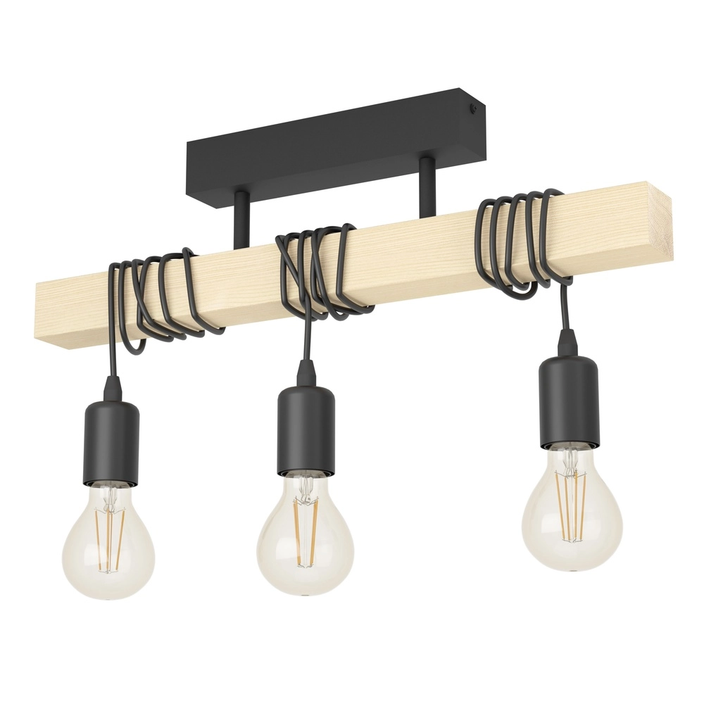 Deckenlampe Townshend Holzoptik – 3x E27
