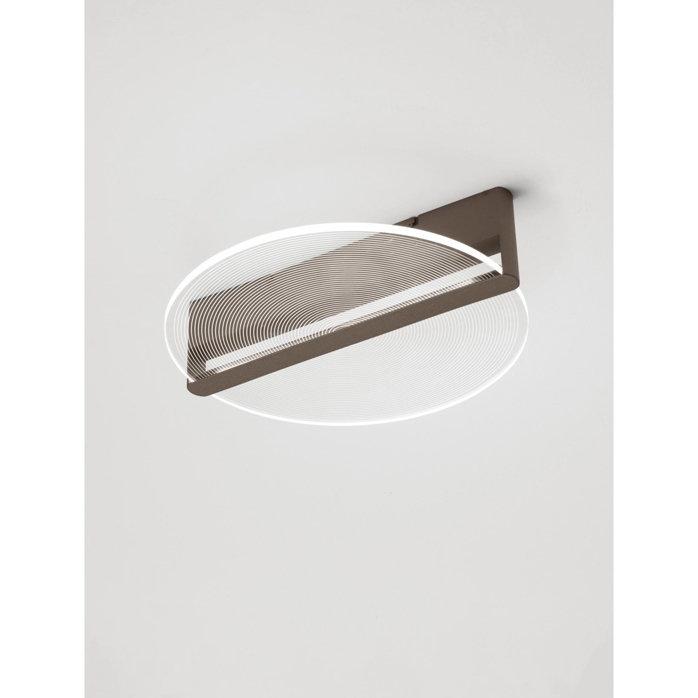 Schlanke Deckenleuchte Noah Ø 42cm kaffeebraun
