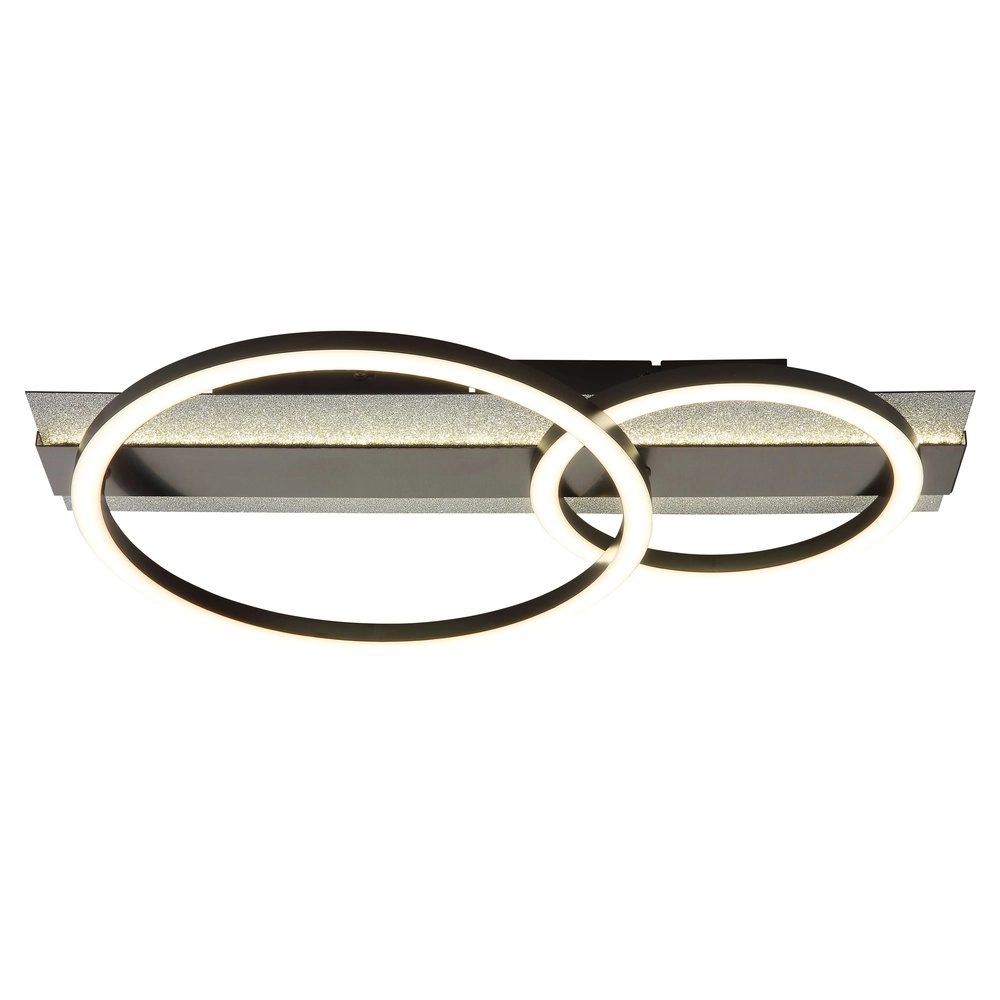 Schwarze Deckenlampe Norberto 2 Ringe Globo 9007371566839
