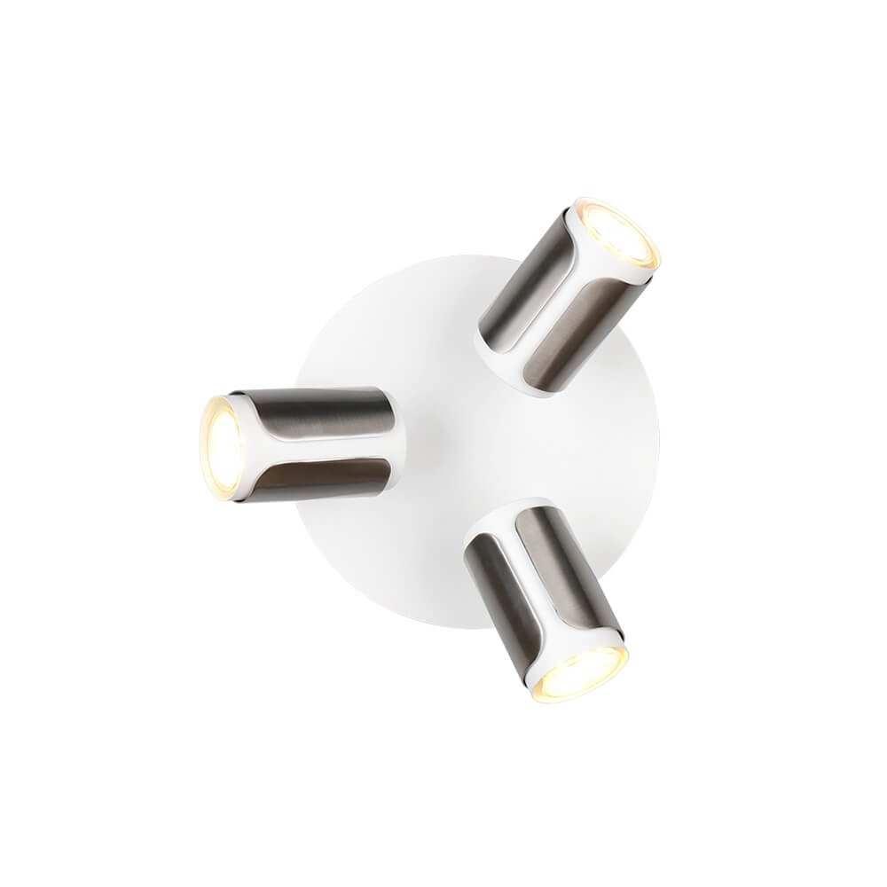 3-flammiger Aufbaustrahler Gillan Nickel mit Weiß Trio 4017807640489