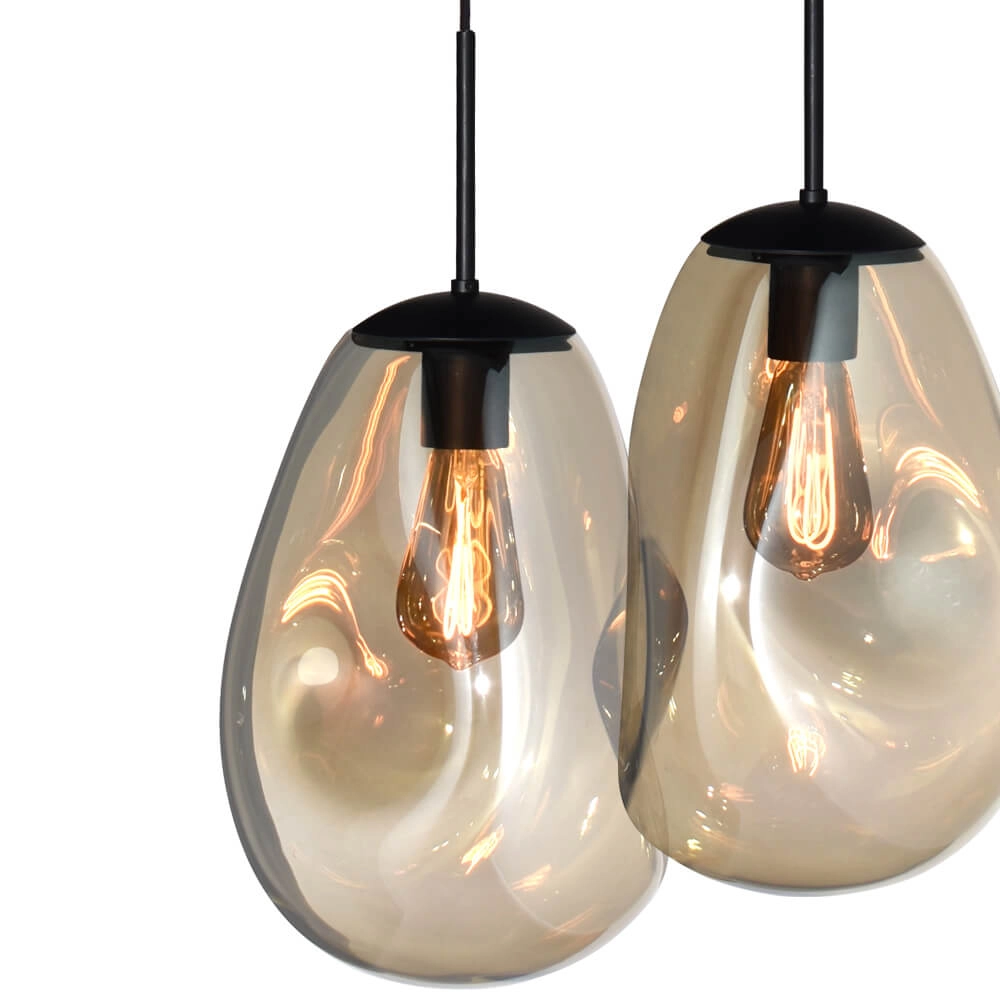 Hängelampe Lava Oval 8x Goldglas Ø 22,5cm Masterlight 8718121290201