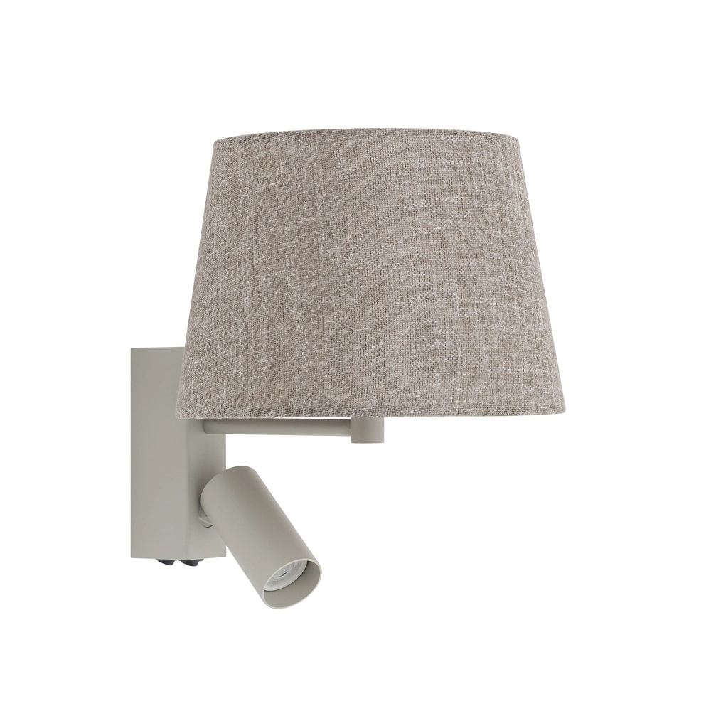 Wandlampe sandbraun Tutoia mit Tischlampenschirm