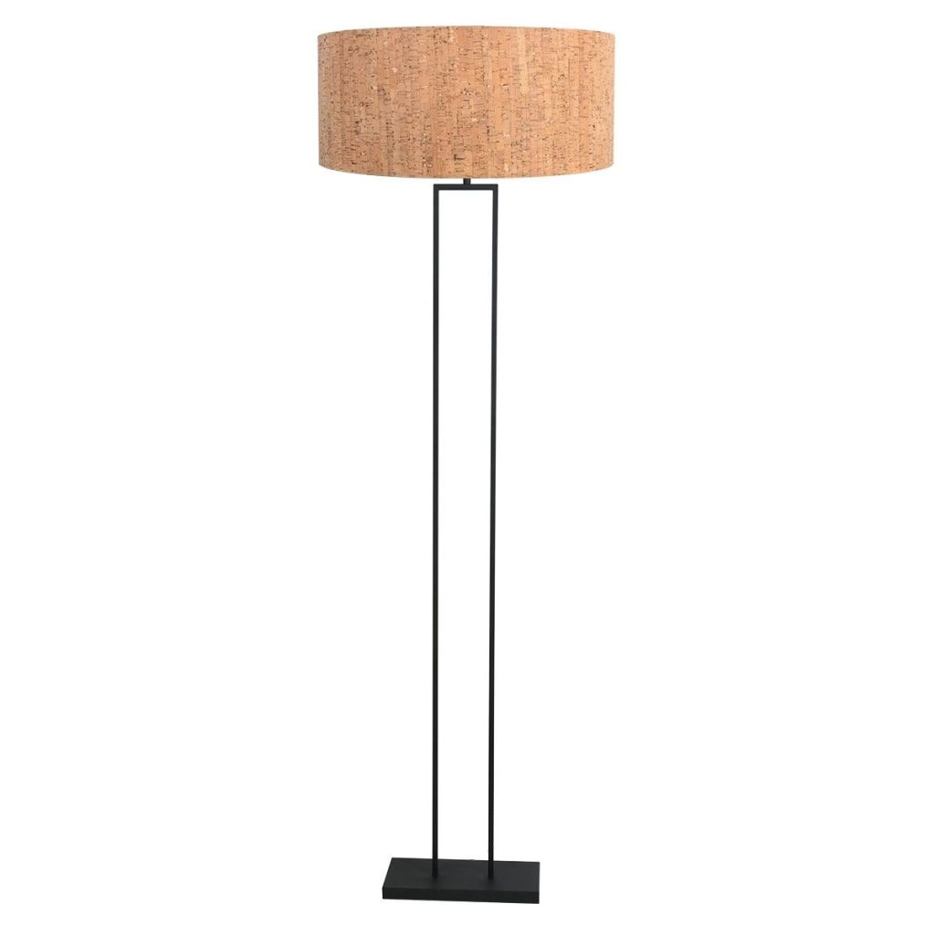 Schwarze Stehlampe Stang mit Korkkappe Ø50 cm