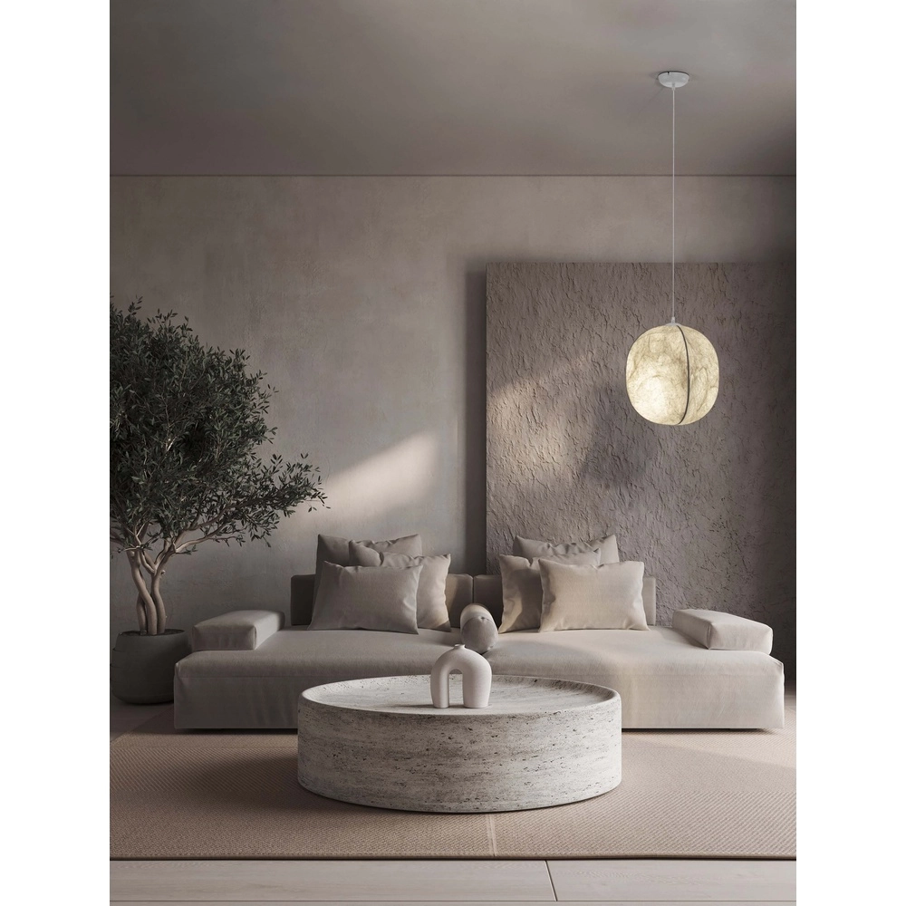 Weiße Pendelleuchte Pierida Ø 42cm Lyora 5212017468079