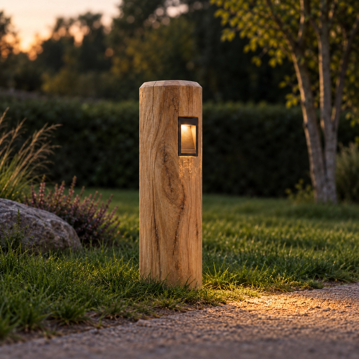 Holzwegbeleuchtung Piatto Kastanie – 65 cm – 2700.000 km