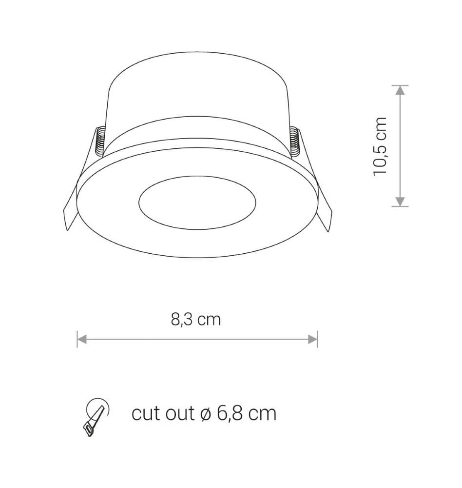 Weißer Badezimmerfleck Golf eingebaut Lyora 5903139837590