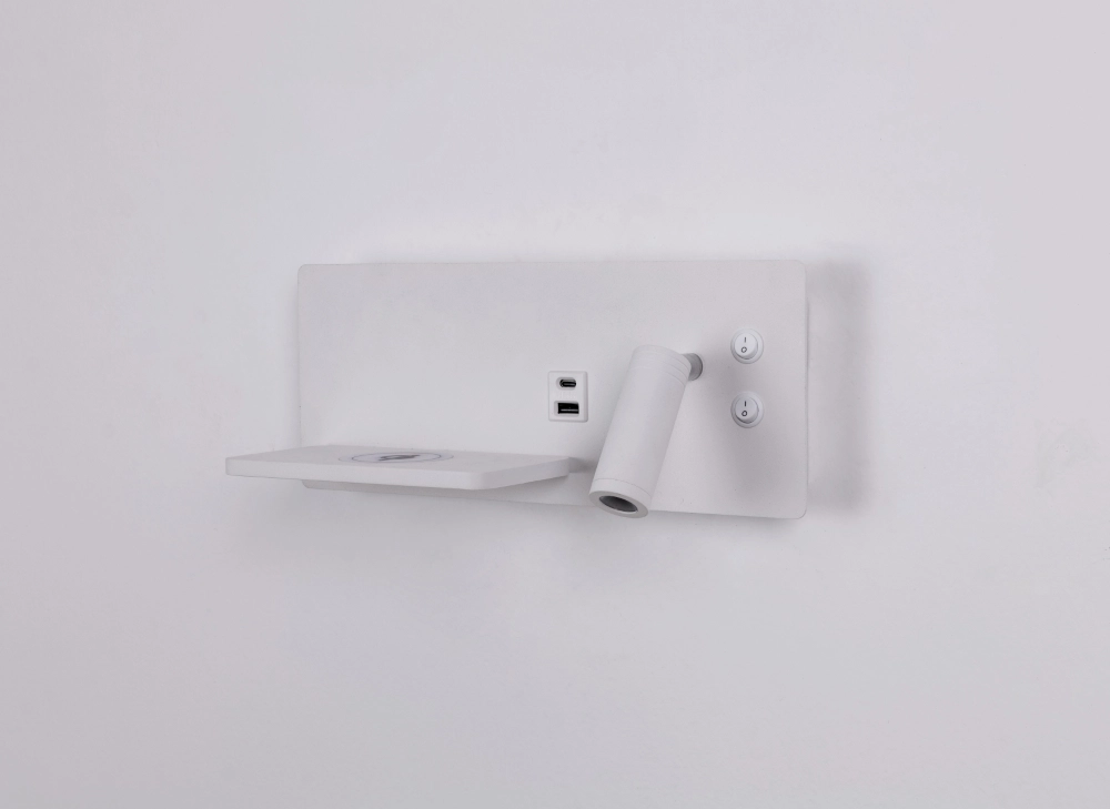 Nachttischlampe Charge rechts weiß mit kabellosem Ladegerät Artdelight 8720701103658