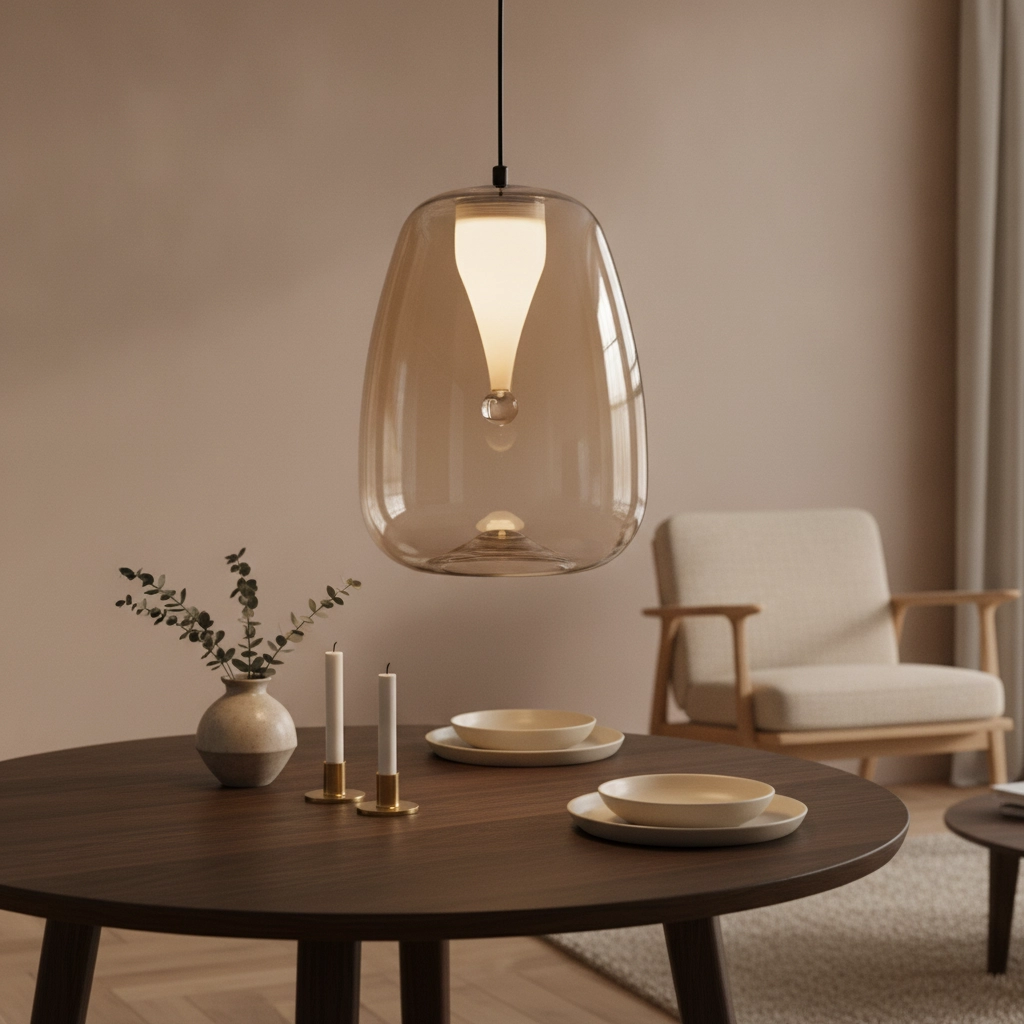 Design-Pendelleuchte Oblo 1-flammiges Braunglas