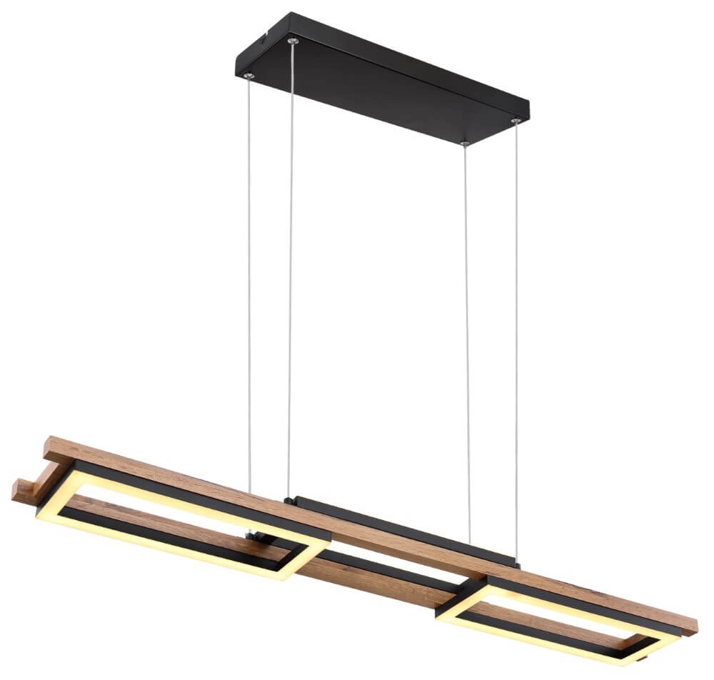 Design-Hängelampe Illa schwarz mit Holz