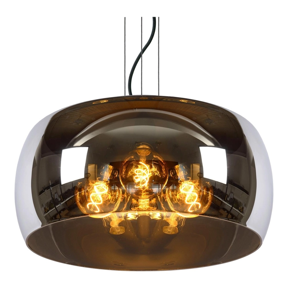Design-Pendellampe Olivia Ø 50 cm schwarz mit Rauchglas Lucide 5411212452108
