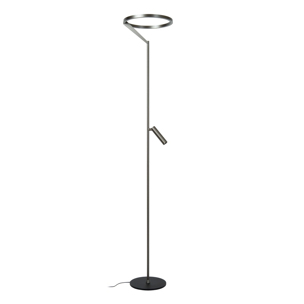 Elegante Stehlampe mit Leselampe Applause Gebürstetes Metall – LED Premium by Lucide 5411212221865