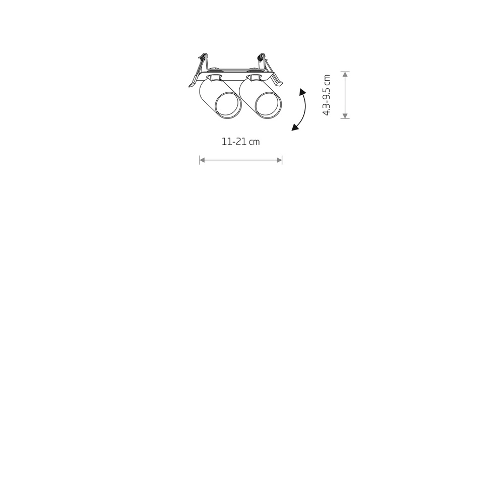 Doppel versenkter Scheinwerfer Fourty Orientierbar – Schwarz Lyora 5903139114424