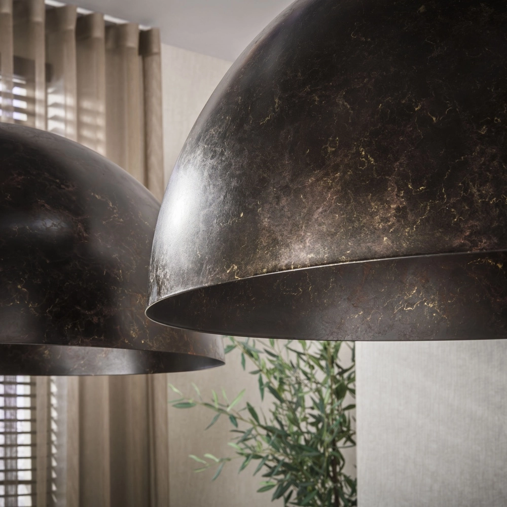 Industrie-Pendellampe Dome 2x Ø 60 cm – Stadtbraun Lyora 8716803512573