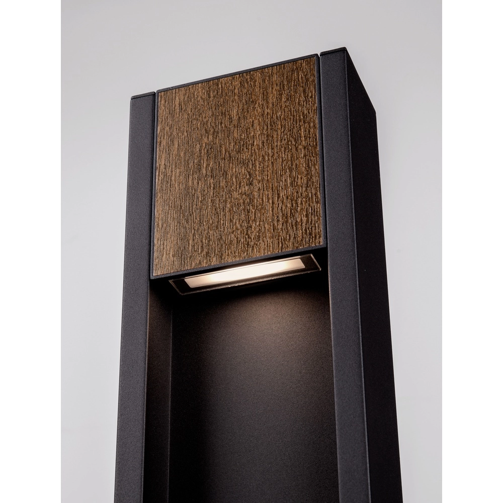 Gartenleuchte Kioo schwarz mit Holz Lyora 5212017478801