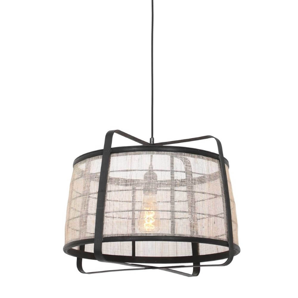 Schwarze Hängelampe aus Holz Capors Ø 48cm Steinhauer 8712746166637