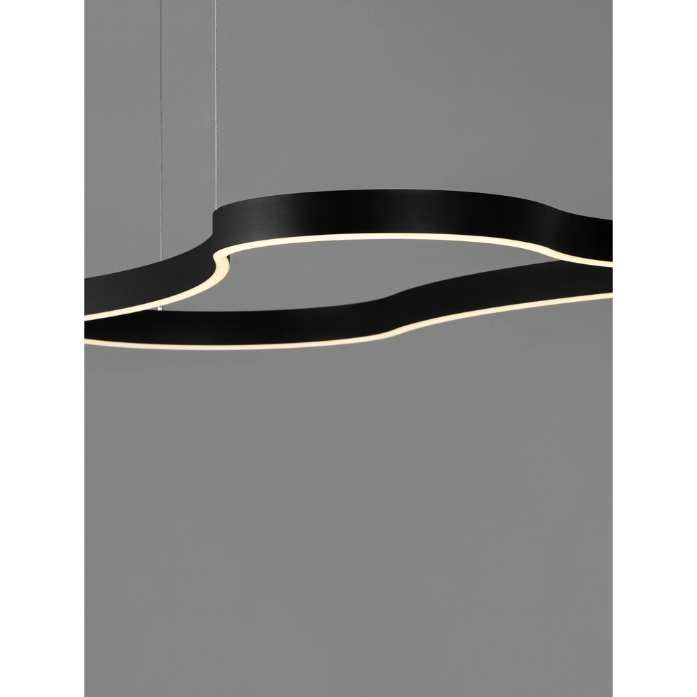 Pendelleuchte in natürlicher Form Dussa schwarz 120cm Lyora 5212017463074