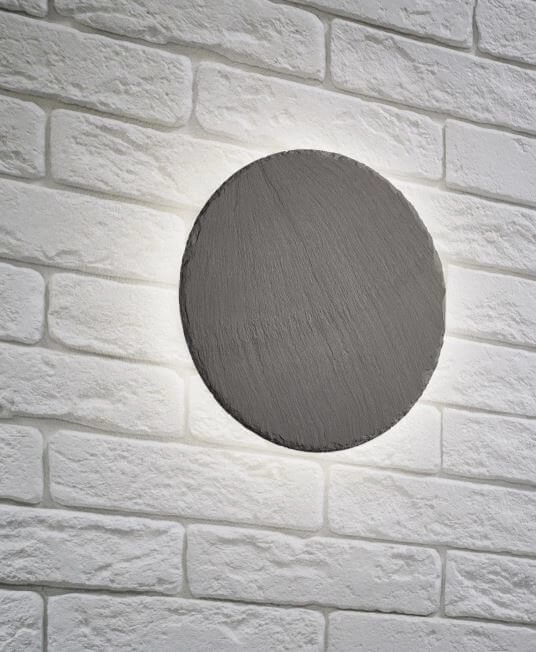 Led-wandleuchte Raven Round 20 cm Schiefergrau Trio 4017807465921