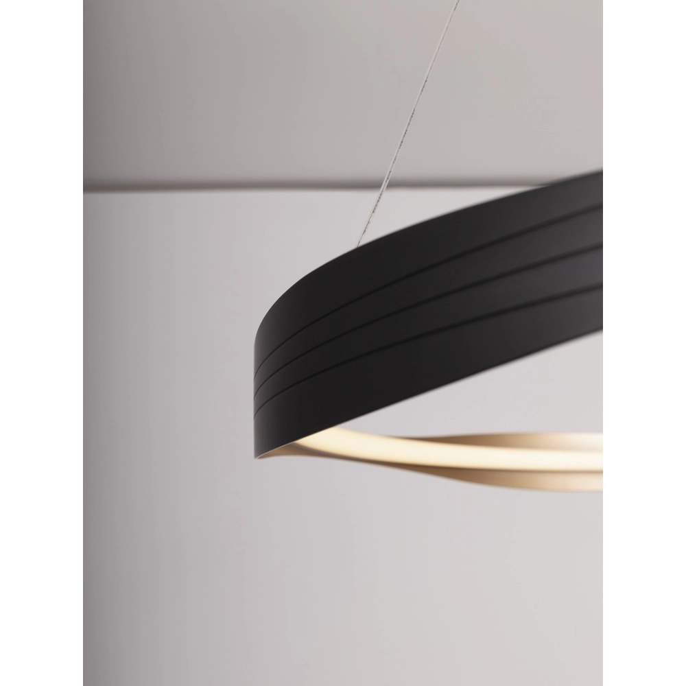 Design-Pendelleuchte Dobi Ø 80cm schwarz mit gold Lyora 5212017450043