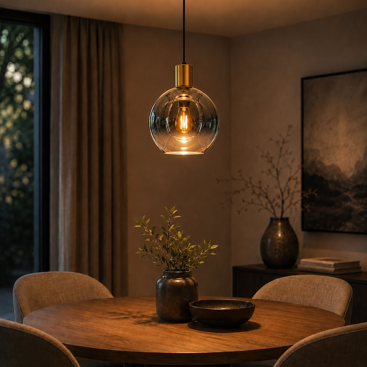 Goldglas Pendelleuchte Rosario Ø 20cm