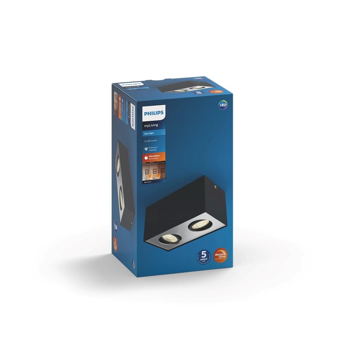 Spot-Leuchte Box 2-flammig schwarz Philips 8718696164532