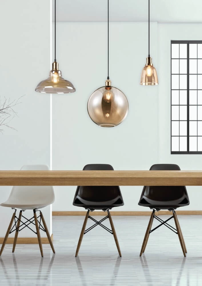 Pendelleuchte aus Glas Aldo Ø 28cm altes Kupfer Trio 4017807465969