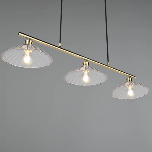 Klassische Pendellampe Eluna 3-Licht alte Messing Trio 4017807682526