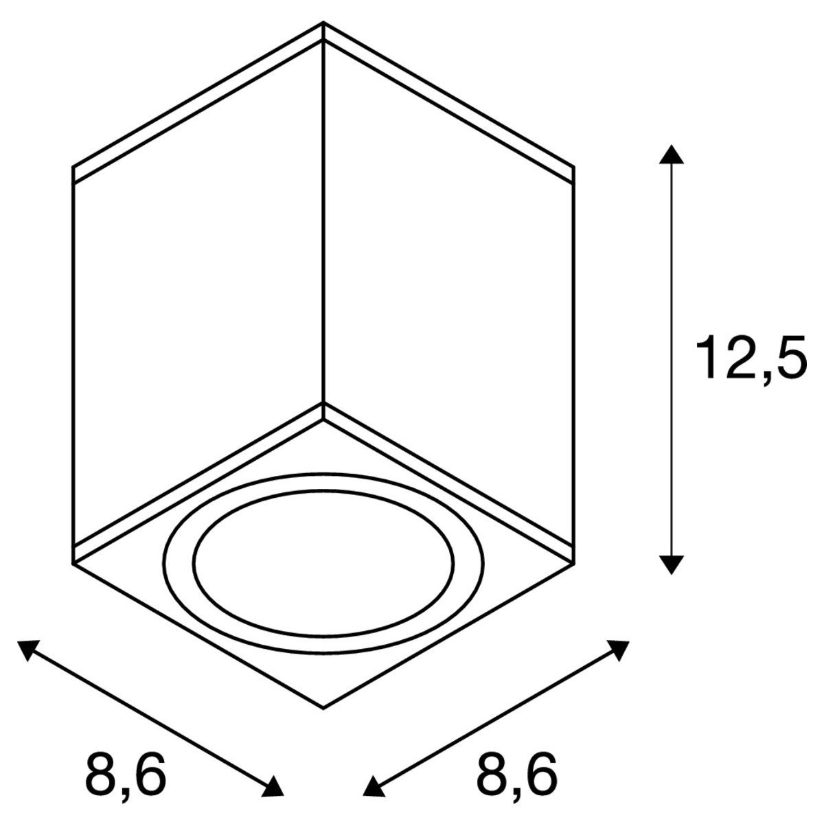 Deckenaufbauleuchte Enola Square S SLV 4024163235778