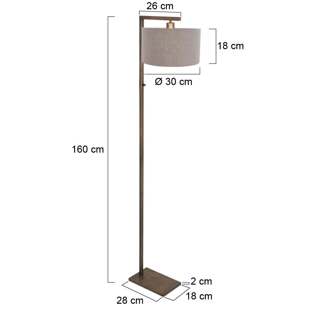 Bronze der Stehlampe Stang mit grauer Kapuze Steinhauer 8712746189711