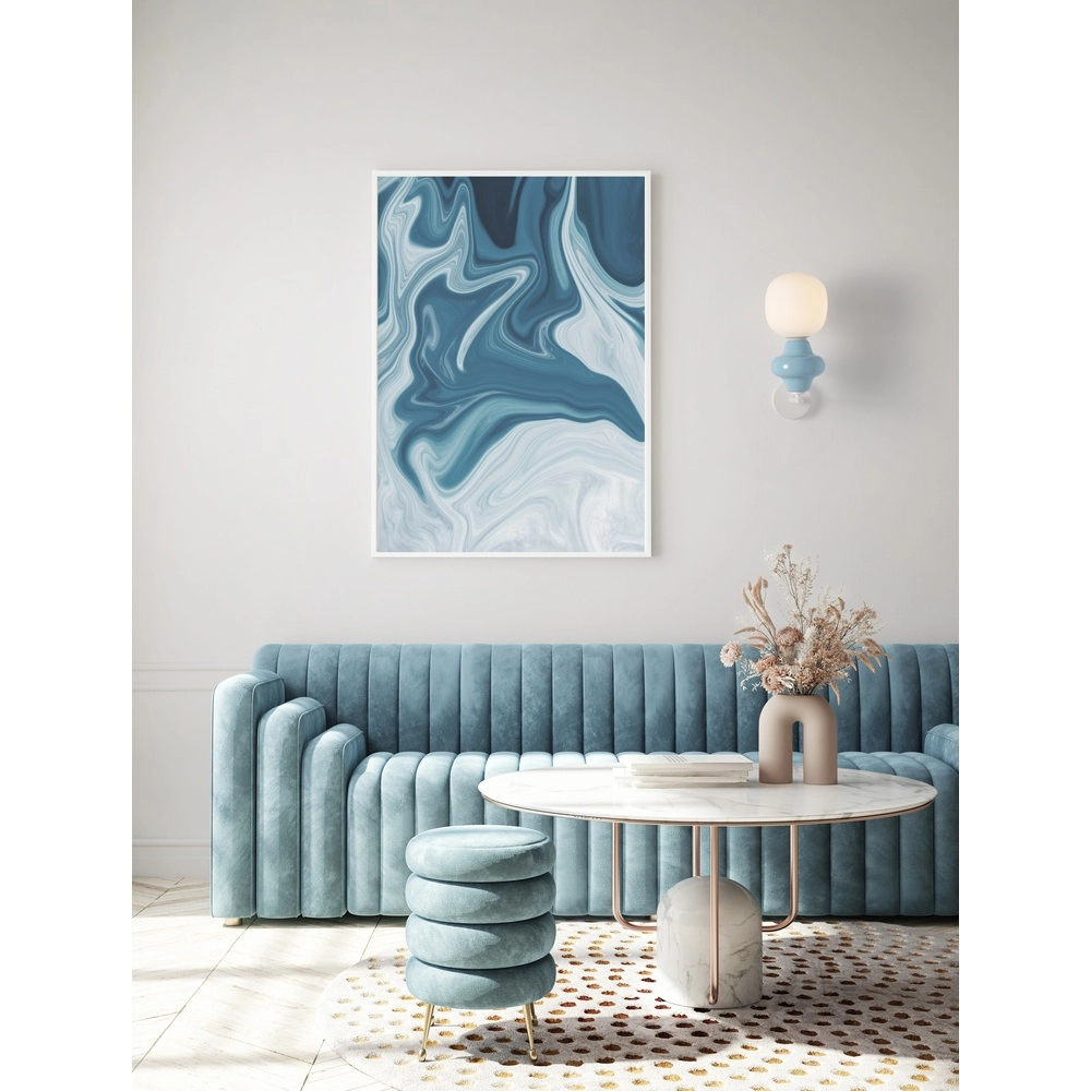 Wandleuchte Clio Blaue Keramik mit weißem Glas Lyora 5212017461360
