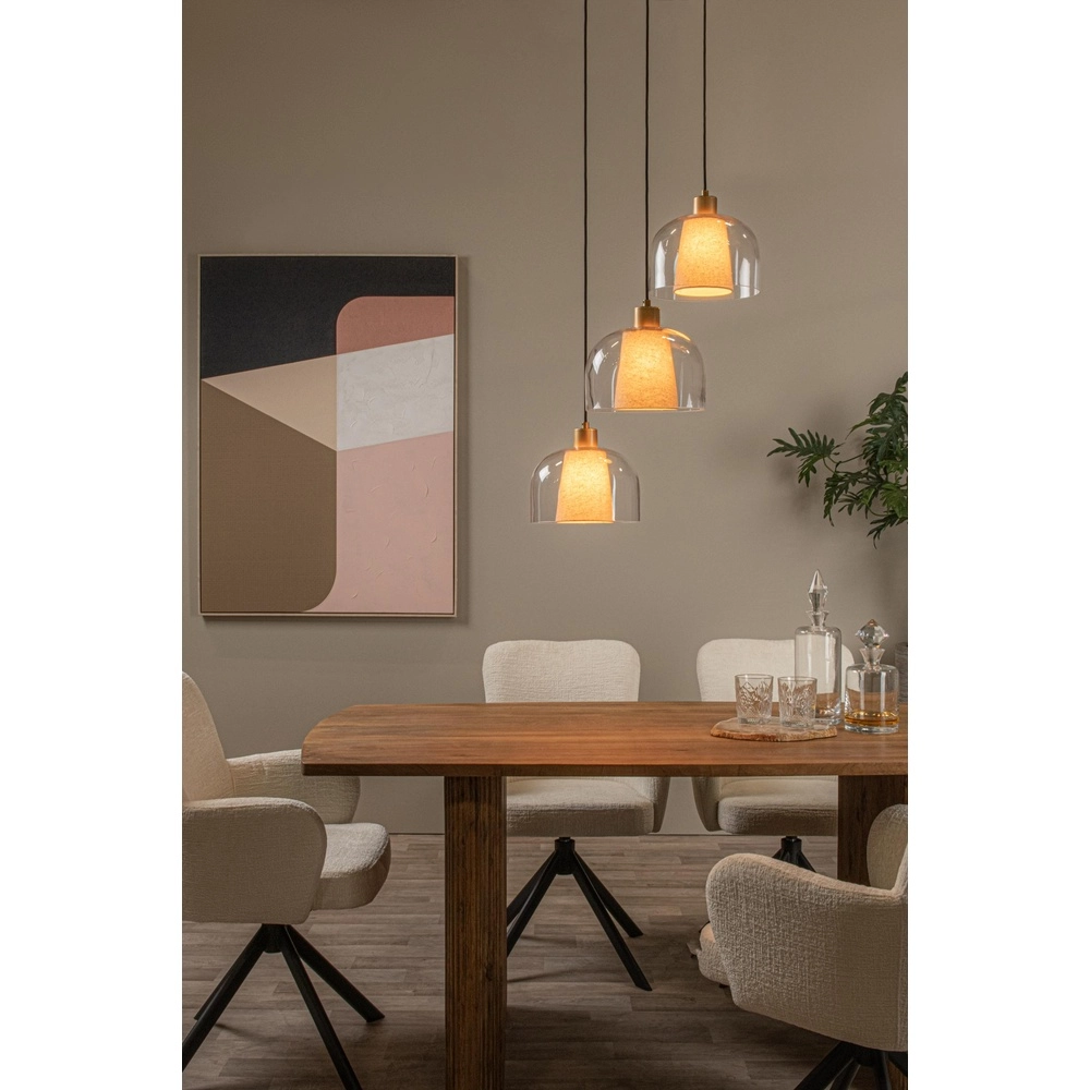 Design-Pendellampe Gunhild 3-Licht goldene Patrone Lucide 5411212303363