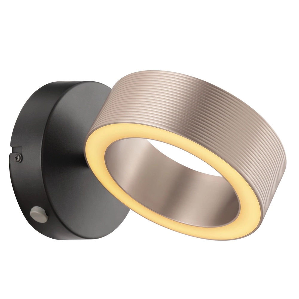 Wandlicht Axion Schwarz mit Braun Brilliant 4004353477140
