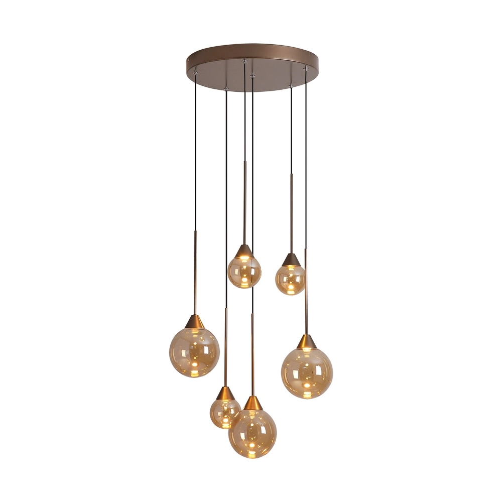 Design-Pendellampe Opux Lux 6-Licht Bronze