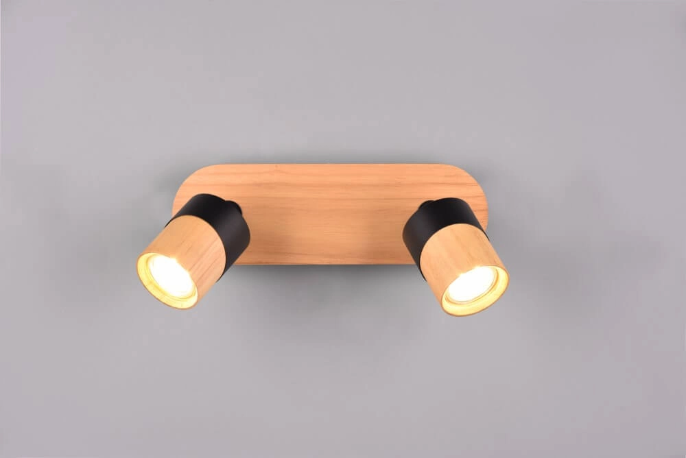 Deckenleuchte aus Holz mit Schwarz Aruni 2-flammig Trio 4017807562217