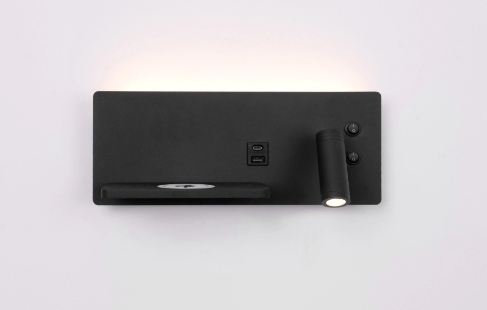 Nachttischlampe Charge Rechts schwarz mit kabellosem Ladegerät Artdelight 8720701103665