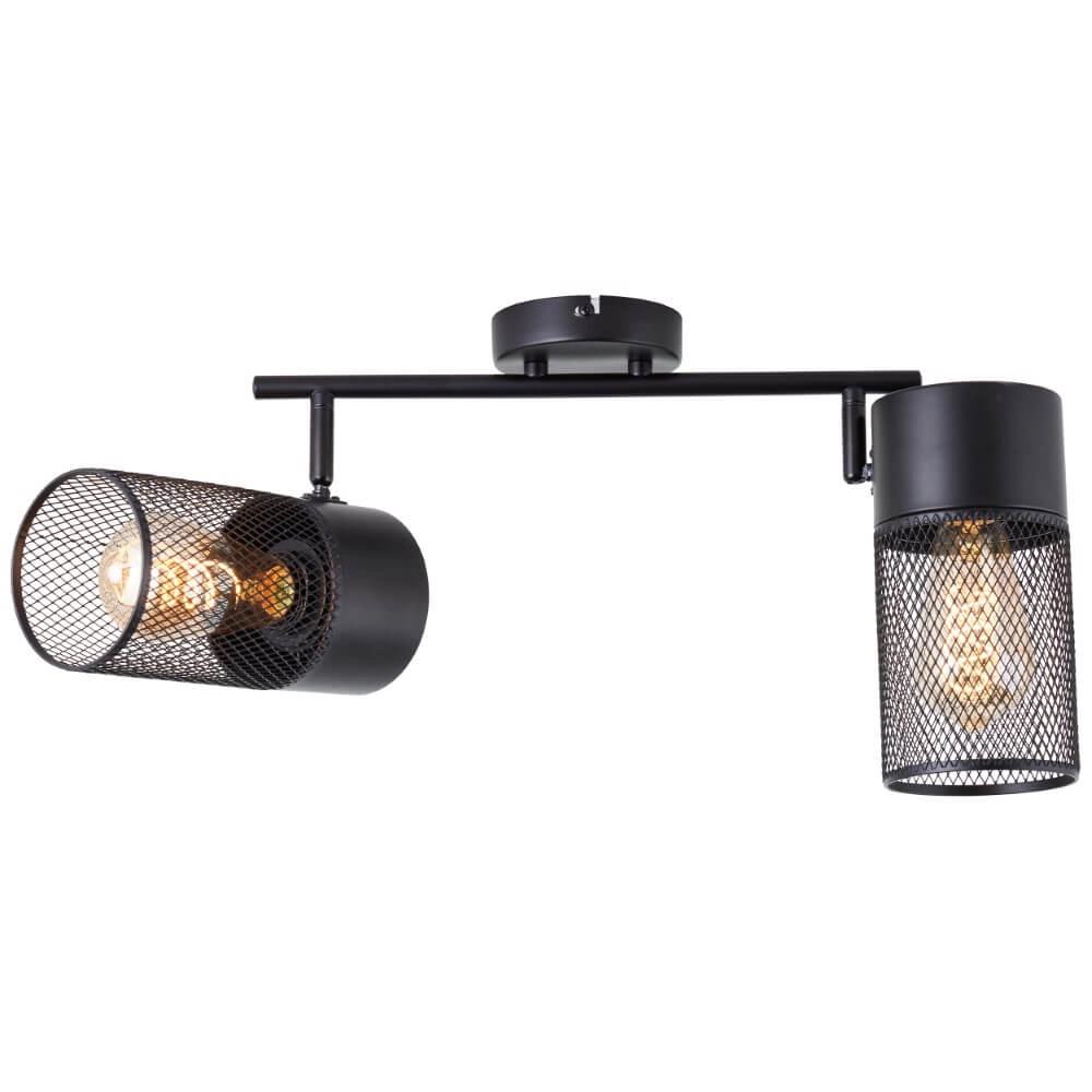 Schwarze Deckenlampe Kamolo 2x E27 Brilliant 4004353409400
