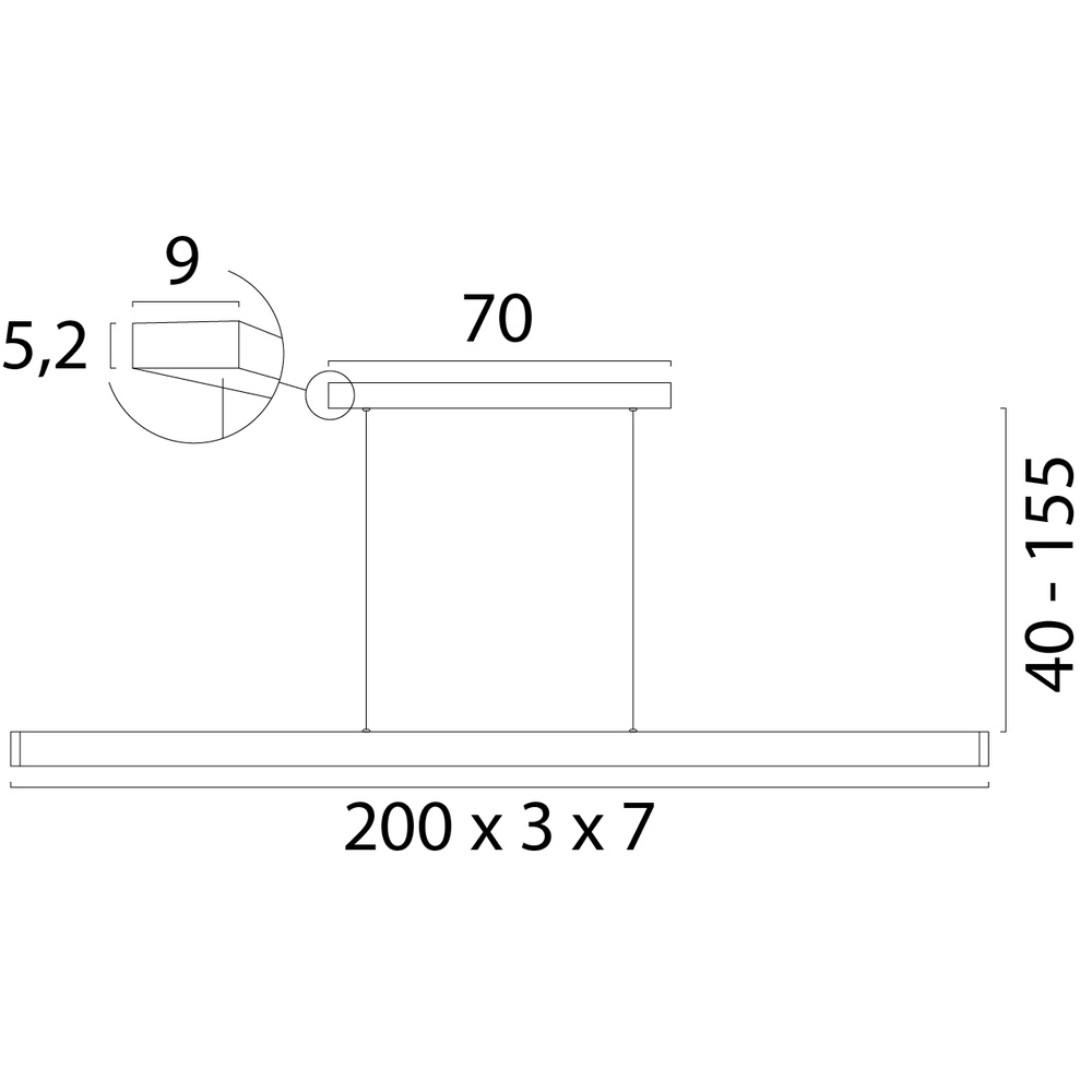 Design-Pendelleuchte Atina 200cm Kupferbronze Masterlight 8718121353791