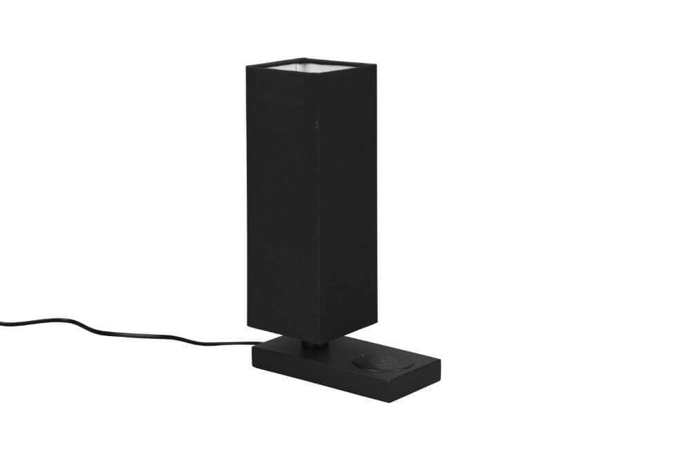 Schwarze Tischlampe Haley mit Qi-Ladegerät Trio 4017807540345
