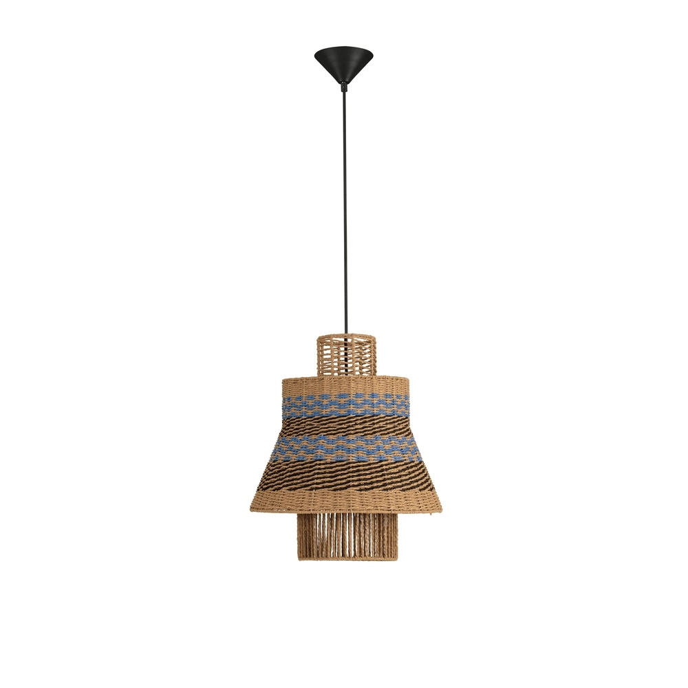 Rattan Pendelleuchte Mande Blau mit Braun Lyora 5212017477354