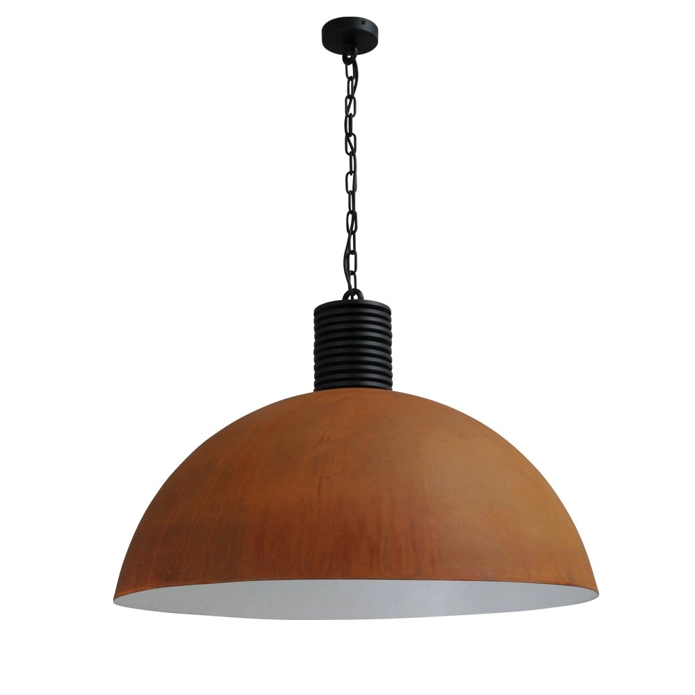 Pendelleuchte Industria 80 rostbraun mit schwarz