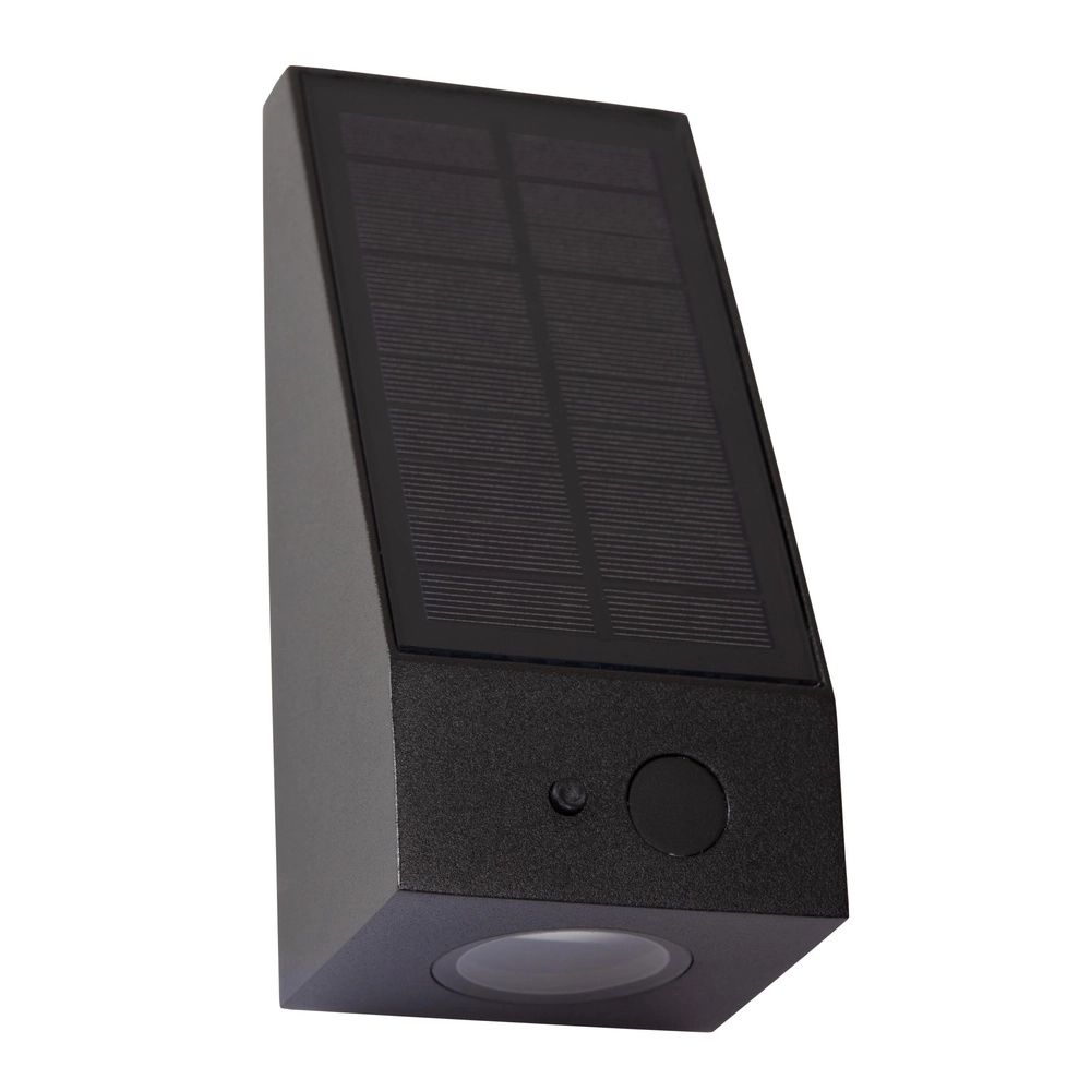 Solarwandlampe Irwin Schwarz mit Sensor