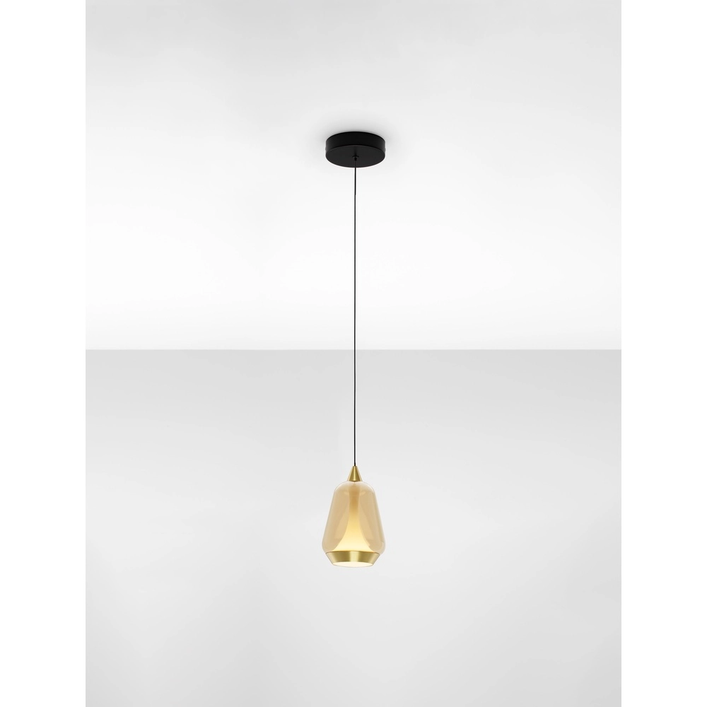 Design-Pendelleuchte Alish 1-flammiges Braunglas Lyora 5212017477699