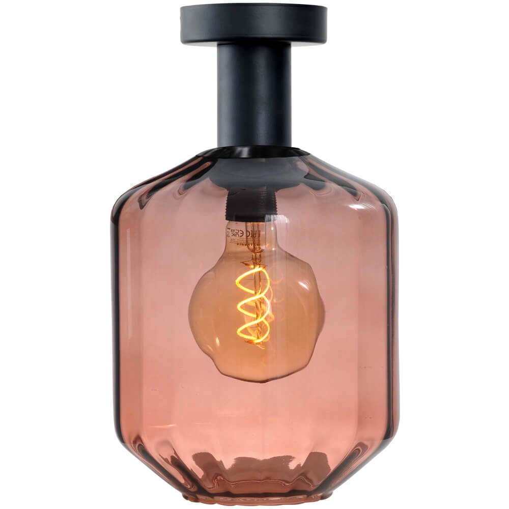 Deckenleuchte - Ø 19cm - Porto mit rotem Jagger-Glas