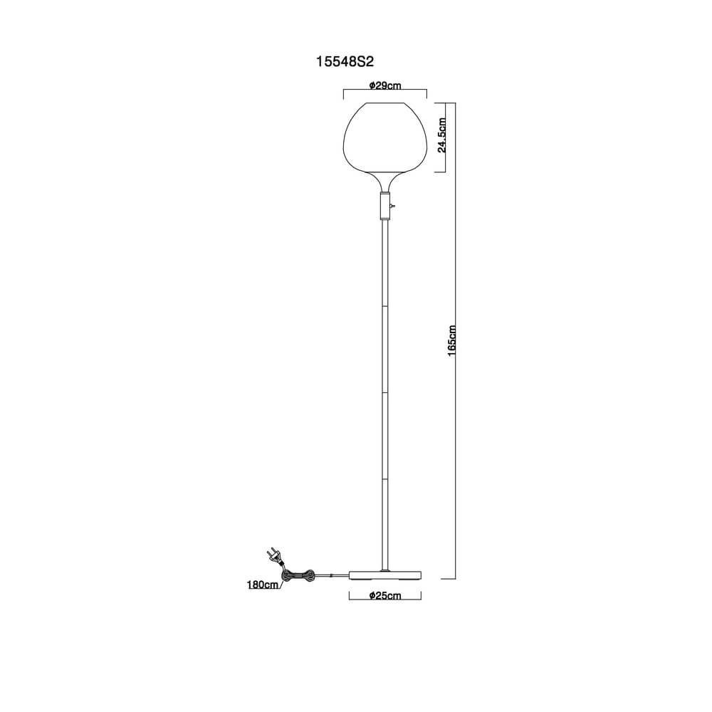 Schwarze Stehleuchte Maxy Einzel Ø 29cm Globo 9007371445738