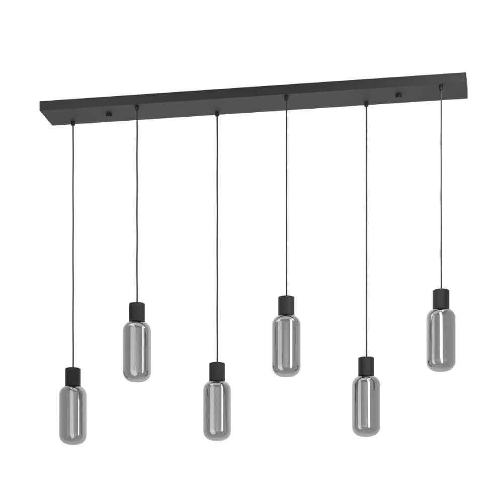 Hängelampe mit 6 Leuchten Majone Schwarz