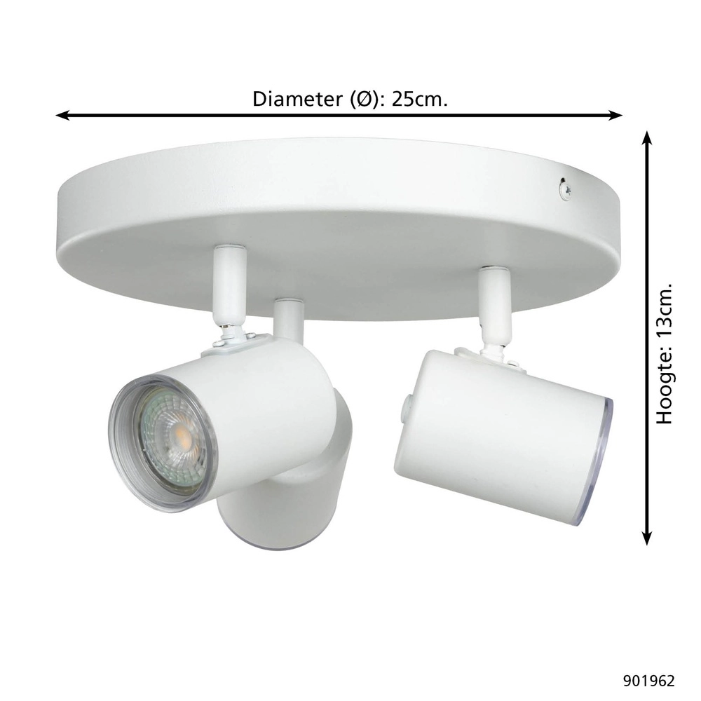 Aufputz-Spot Consuma 1 3-flammig rund weiß Eglo 9008606355907