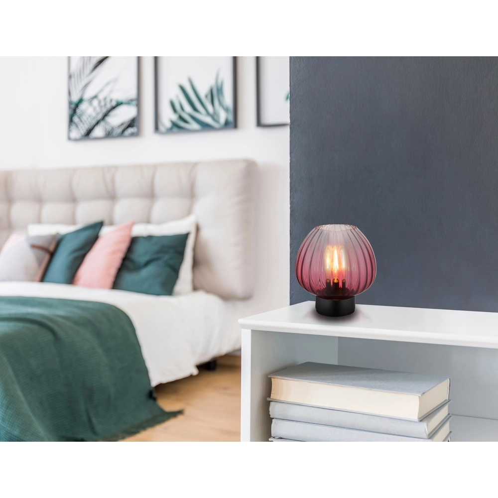 Tischlampe Solveig Rotes Glas Globo 9007371475094